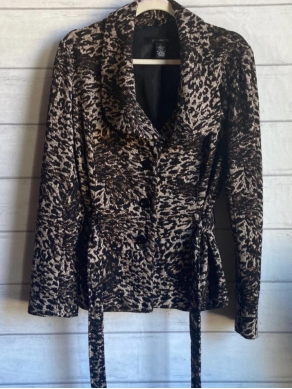 89th & Madison Leopard print Belted jacket